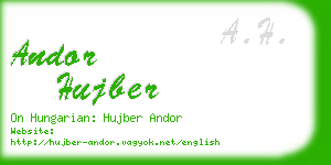 andor hujber business card